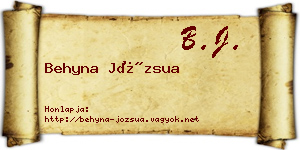 Behyna Józsua névjegykártya